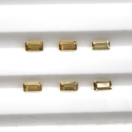 Natural Citrine Baguette Cut Loose Gemstone Lot 6 Pcs 2*4 MM 0.8 CT