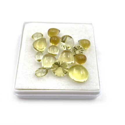Natural Lemon Quartz Mix Cabochon Loose Gemstone Lot 15 Pcs 4-8 MM 20 CT