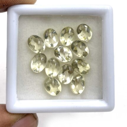 Natural Lemon Quartz Oval Cabochon Loose Gemstone Lot 12 Pcs 6*8 MM 14 CT