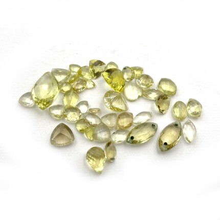 Natural Lemon Quartz Mix Cut Loose Gemstone Lot 44 Pcs 5-13 MM 77 CT