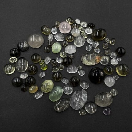 Natural Mix Quartz Mix Cabochon Loose Gemstone Lot 53 Pcs 4-14 MM 100 CT