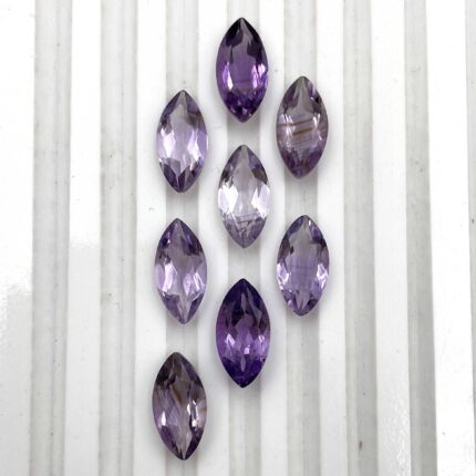 Natural Brazilian Amethyst Marquise Cut Loose Gemstone Lot 8 PCS 7*14 MM 21.6 CT