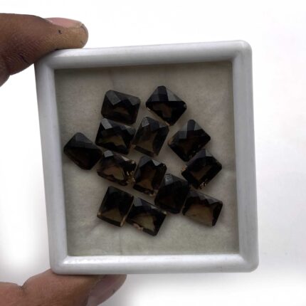 Natural Smoky Octagon Checker Cut Loose Stone 8*10 MM 39 CT 13 Pcs
