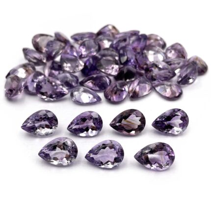 Natural Brazilian Amethyst Pear Cut Loose Stone 20 Pcs 10*14 MM 100 CT