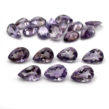 Natural Brazilian Amethyst Pear Cut Loose Stone 20 Pcs 9*13 MM 66.3 CT