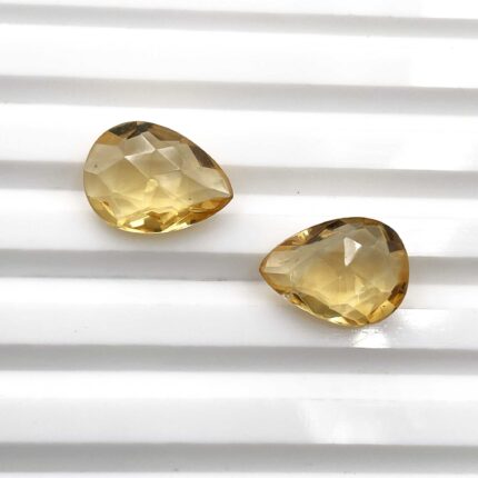 Natural Citrine Pear Briolette Cut Loose Gemstone Lot 2 Pcs 10*14 MM 9 CT
