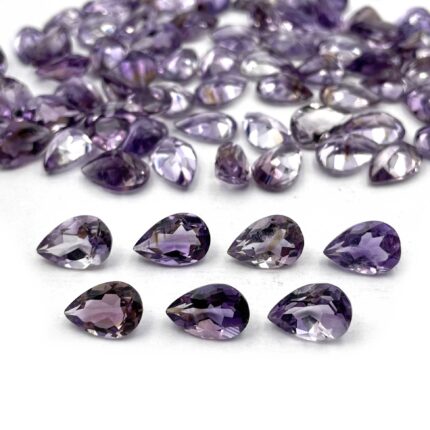 Natural Brazilian Amethyst Pear Cut Loose Stone 38 Pcs 8*12 MM 101 CT