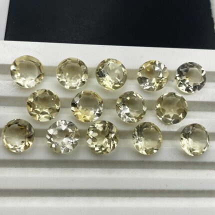 Natural Citrine Round Cut Loose Gemstone Lot 14 Pcs 9 MM 34 CT