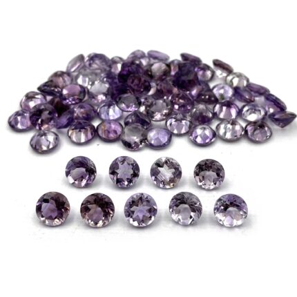 Natural Brazilian Amethyst Round Cut Loose Gemstone Lot 52 Pcs 9 MM 100 CT
