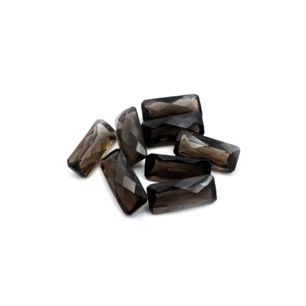 Natural Smoky Octagon Checker Cut Loose Stone 6*15 MM 25 CT 8 Pcs