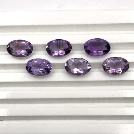 Natural Brazilian Amethyst Oval Cut Loose Gemstone Lot 6 Pcs 8*12 MM 18.5 CT