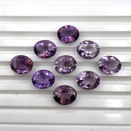Natural Brazilian Amethyst Oval Cut Loose Gemstone Lot 24 Pcs 10*12 MM 100 CT