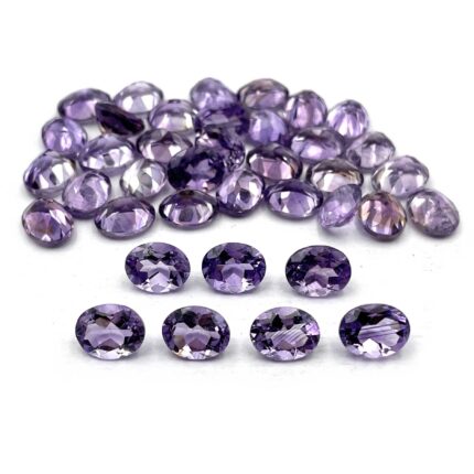 Natural Brazilian Amethyst Oval Cut Loose Gemstone Lot 38 Pcs 7*9 MM 68.5 CT