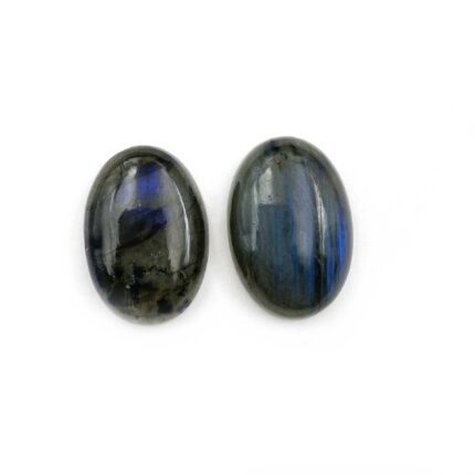 Natural Labradorite Oval Cabochon Loose Gemstone Lot 2 Pcs 17x25 mm 48 CT