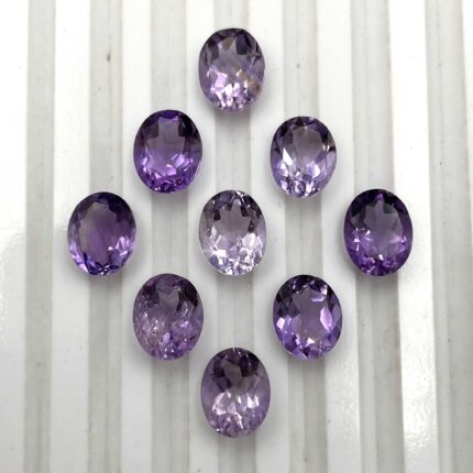 Natural Brazilian Amethyst Oval Cut Loose Gemstone Lot 42 Pcs 8*10 MM 101 CT