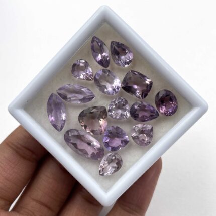 Natural Brazilian Amethyst Mix Cut Loose Gemstone Lot 15 Pcs 7*9-8*16 MM 34.6 CT
