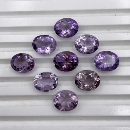Natural Brazilian Amethyst Oval Cut Loose Gemstone Lot 32 Pcs 9*11 MM 101 CT