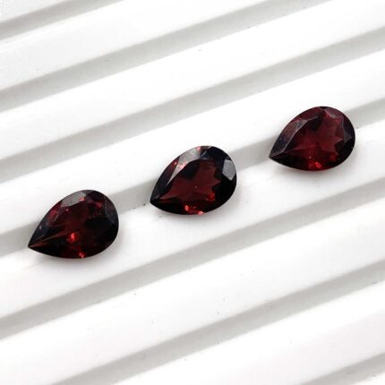 Natural Red Garnet Pear Cut Loose Gemstone Lot 3 Pcs 7*10 MM 6 CT