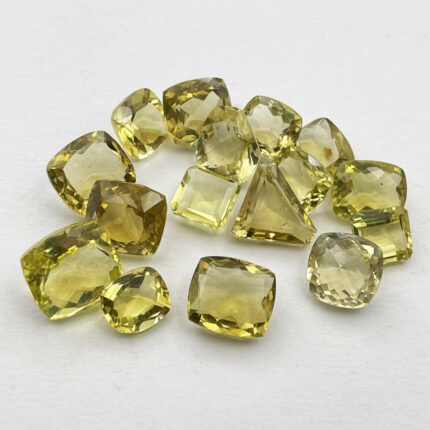 Natural Lemon Quartz Mix Cut Loose Stone Lot 16 Pcs 9-14 MM 114 CT