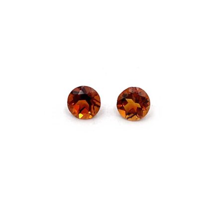 Natural Citrine Round Cut Loose Gemstone Lot 2 Pcs 4 MM 0.3 CT For Jewelry