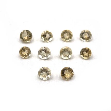 Natural Citrine Round Cut Loose Gemstone Lot 10 Pcs 3 MM 1 CT For Jewelry
