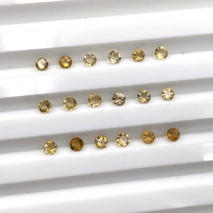 Natural Citrine Round Cut Loose Gemstone Lot 49 Pcs 2.75 MM 4 CT For Jewelry