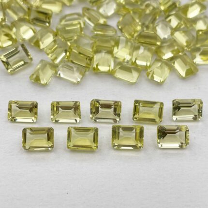 Natural Lemon Quartz Octagon Cut Loose Stone Lot 56 Pcs 5*7 MM 60 CT