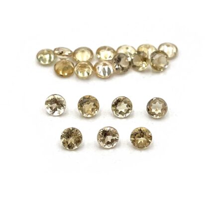 Natural Citrine Round Cut Loose Gemstone Lot 20 Pcs 2.5 MM 1.5 CT For Jewelry