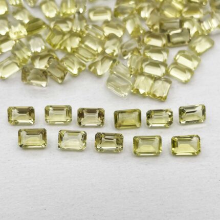 Natural Lemon Quartz Octagon Cut Loose Stone Lot 168 Pcs 4*6 MM 100 CT