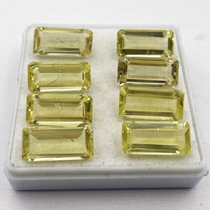 Natural Lemon Quartz Octagon Cut Loose Stone Lot 19 Pcs 8*17 MM 120 CT