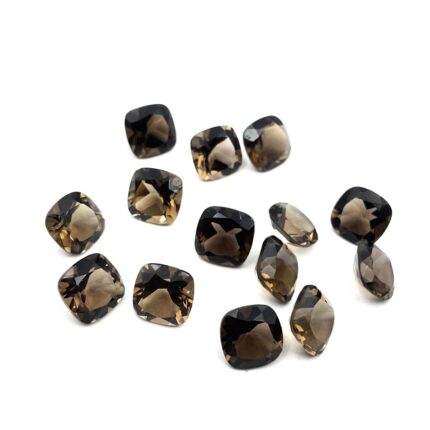 Natural Smoky Quartz Cushion Cut Loose Stone 9 MM 40 CT 14 Pcs