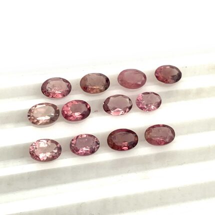 Natural Pink Tourmaline Oval Cut Loose Gemstone Lot 9 Pcs 5x7 MM 7 CT