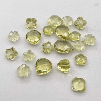 Natural Lemon Quartz mix Checker Cut Drill Loose Stone Lot 20 Pcs 8-11 MM 49 CT