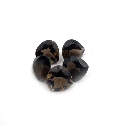 Natural Smoky Quartz Heart Cut Loose Stone 10 MM 15 CT 5 Pcs