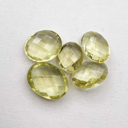 Natural Lemon Quartz Oval Briolette Cut Stone Lot 5 Pcs 9.50*12-11.5*15.5MM 28CT