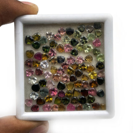 Natural Multi Tourmaline Heart Cut Loose Gemstone Lot 26 Pcs 5-5.50 MM 10 CT