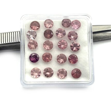 Natural Light Pink Tourmaline Round Cut Loose Gemstone For Making 14Pcs 5 mm 6CT