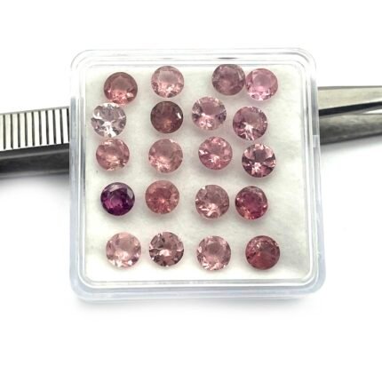 Natural Light Pink Tourmaline Round Cut Loose Gemstone For Making 14Pcs 5 mm 6CT