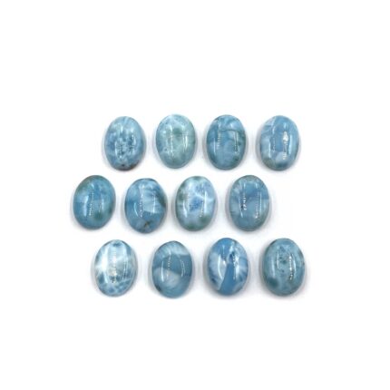 Natural Larimar Oval Cabochon Loose Gemstone Lot 2 pcs 13*18 MM 50 CT