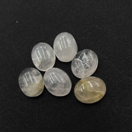 Natural Rose Quartz Oval Cabochon Loose Stone Lot 6 Pcs 8*10 MM 20 CT