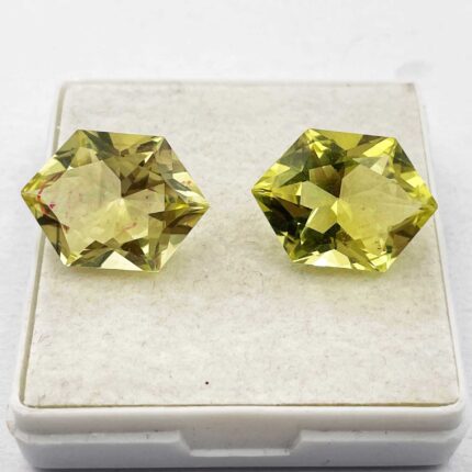 Natural Lemon Quartz Fancy Cut Loose Gemstone Lot 2 Pcs 13*18 MM 18 CT