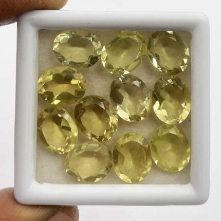 Natural Lemon Quartz Oval Cut Loose Stone Lot 13 Pcs 8*11-9*11 MM 37 CT