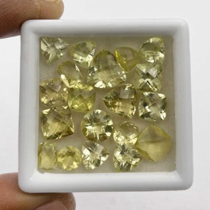 Natural Lemon Quartz Mix Checker Cut Loose Stone Lot 29 Pcs 6-8 MM 40 CT