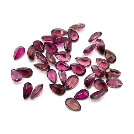 Natural Dark Pink Tourmaline Pear Cut Loose Gemstone Lot 38 Pcs 3x5 mm 8 CT