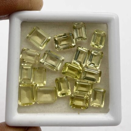 Natural Lemon Quartz Octagon Cut Loose Gemstone Lot 18 Pcs 5*7-6*8 MM 20 CT