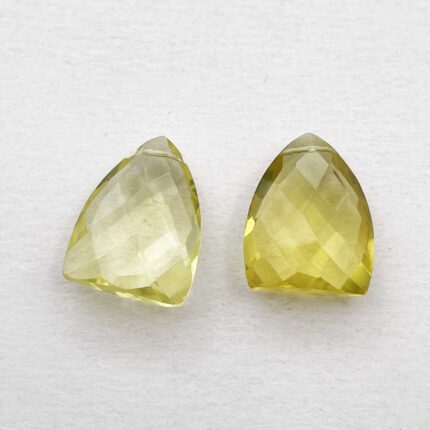 Natural Lemon Quartz Arrow Drill Briolette Cut 12*15.5-12*16 MM 2 Pcs 15 CT