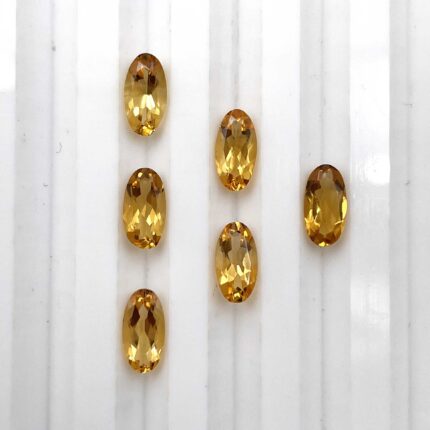 Natural Citrine Oval Cut Loose Gemstone Lot 6 Pcs 4*8 MM 3 CT For Jewelry