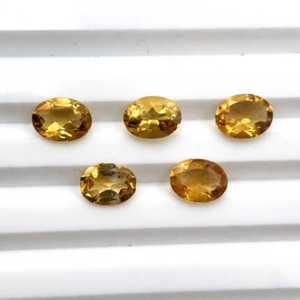 Natural Citrine Oval Cut Loose Gemstone Lot 5 Pcs 6*8 MM 5 CT For Jewelry