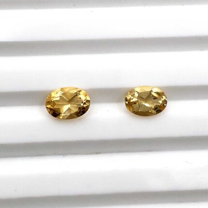 Natural Citrine Oval Cut Loose Gemstone Lot 2 Pcs 5*7 MM 1.5 CT For Jewelry