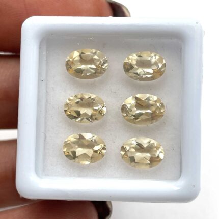 Natural Citrine Oval Cut Loose Gemstone Lot 6 Pcs 5*7 MM 4 CT For Jewelry